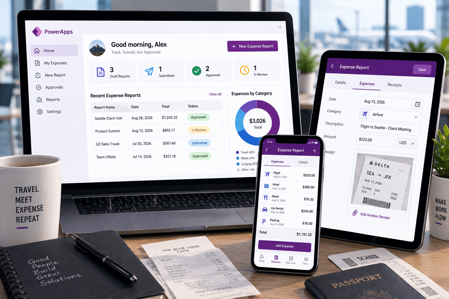 Microsoft PowerApps Expense Report Template